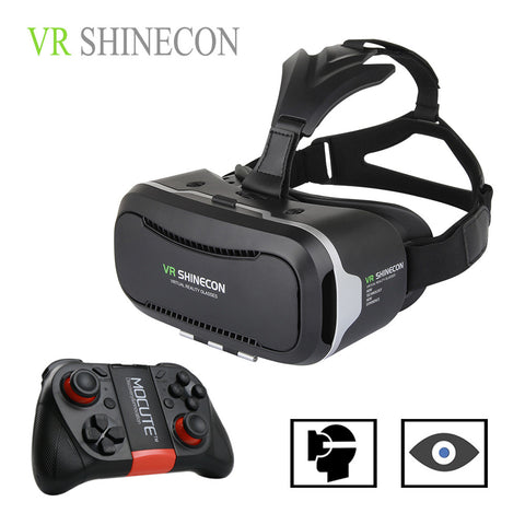 Hot 3D VR Virtual Reality 3D Glasses VR SHINECON 2.0 Google Cardboard Helmet with Bluetooth Remote Control Gamepad for 4.7-6.0" - Reality Virtual Shop