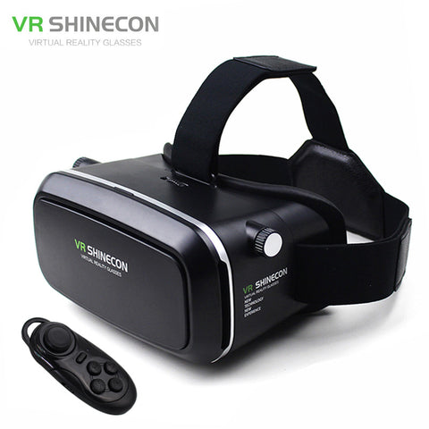 VR Shinecon Virtual Reality 3D Movie Smartphone Game 3D Glasses Helmet 3 D VR Cardboard 4.7-6" Smart Phone+ Bluetooth Controller - Reality Virtual Shop