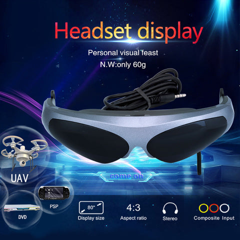 Excelvan 922A FPV glasses Virtual Reality Video Glasses VR 80" HD Screen 640*480 Resolution FPV Goggle For Multicopter Drone - Reality Virtual Shop