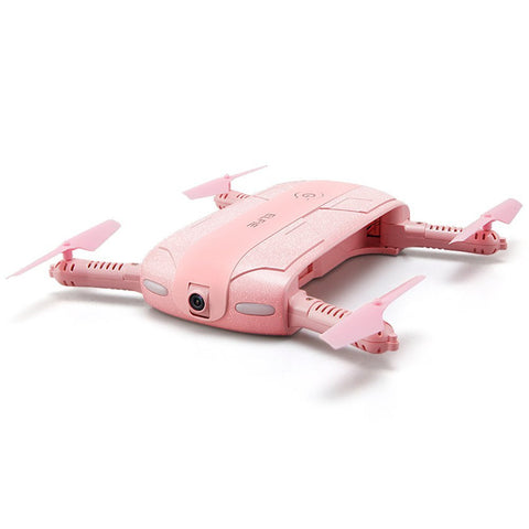 JJRC H37 ELFIE Pocket Selfie Drone Wifi Control Foldable FPV Altitude Hold Mode Portable 0.3MP Cam RTF RC Helicopter Pink F20311 - Reality Virtual Shop