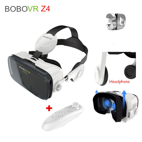 BOBOVR Z4  Virtual Reality Goggles Mobile 3D Video Glasses VR Headset Cardboard for iPhone Android 4.7-6"+Bluetooth Controller - Reality Virtual Shop